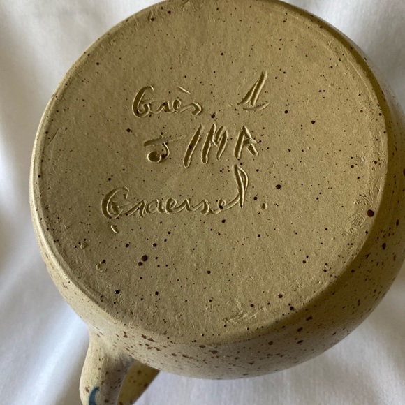 Gorgeous Graessel Art Pottery Pitcher French Pottery Signed - Picture 9 of 10